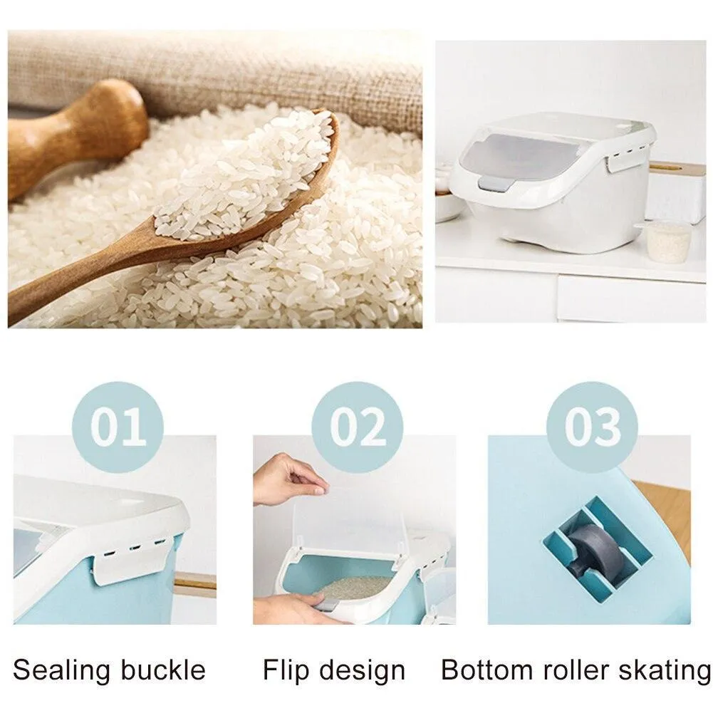 6kg Airtight Rice Storage Container with Convenient Flip Lid