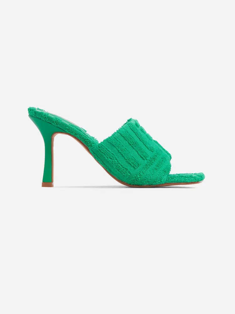 Amozae-Toweling Square Toe Heels