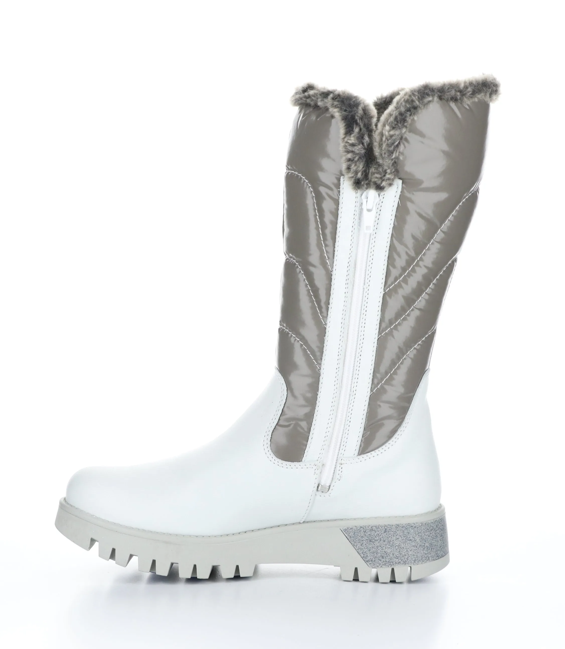 ASTRID White/Grey/Greywhite Zip Up Boots