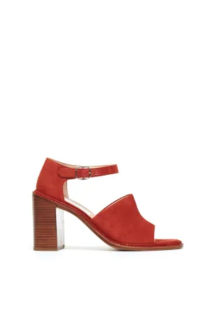 Beau Heel in Rust Suede