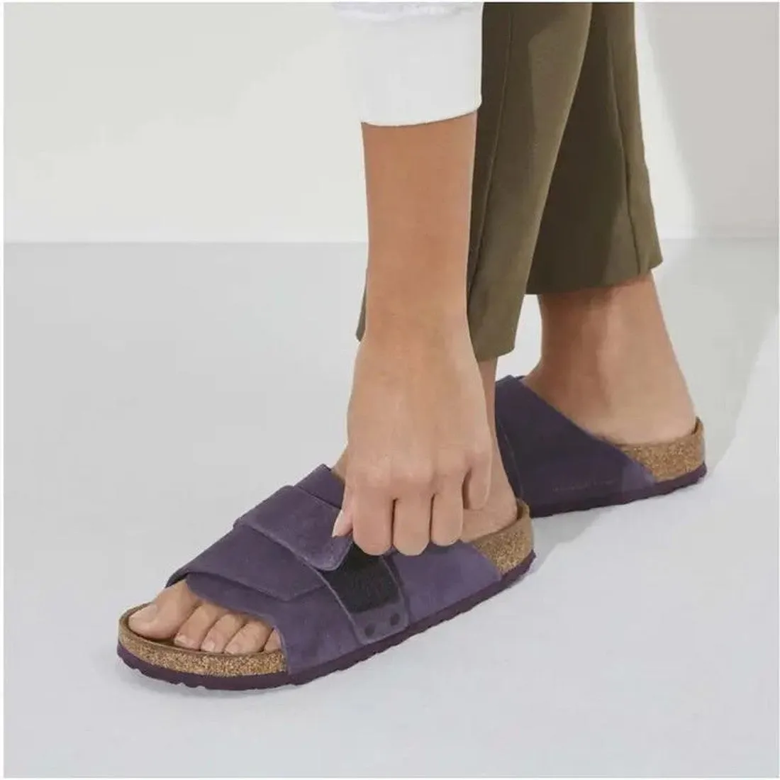 Birkenstock Kyoto Suede Leather  Wine Narrow Width