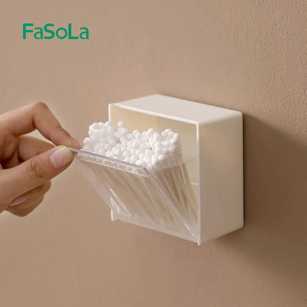 FaSoLa Wall-Mounted Flip-Top Storage Box - White, 8.5*4.5*8.5cm