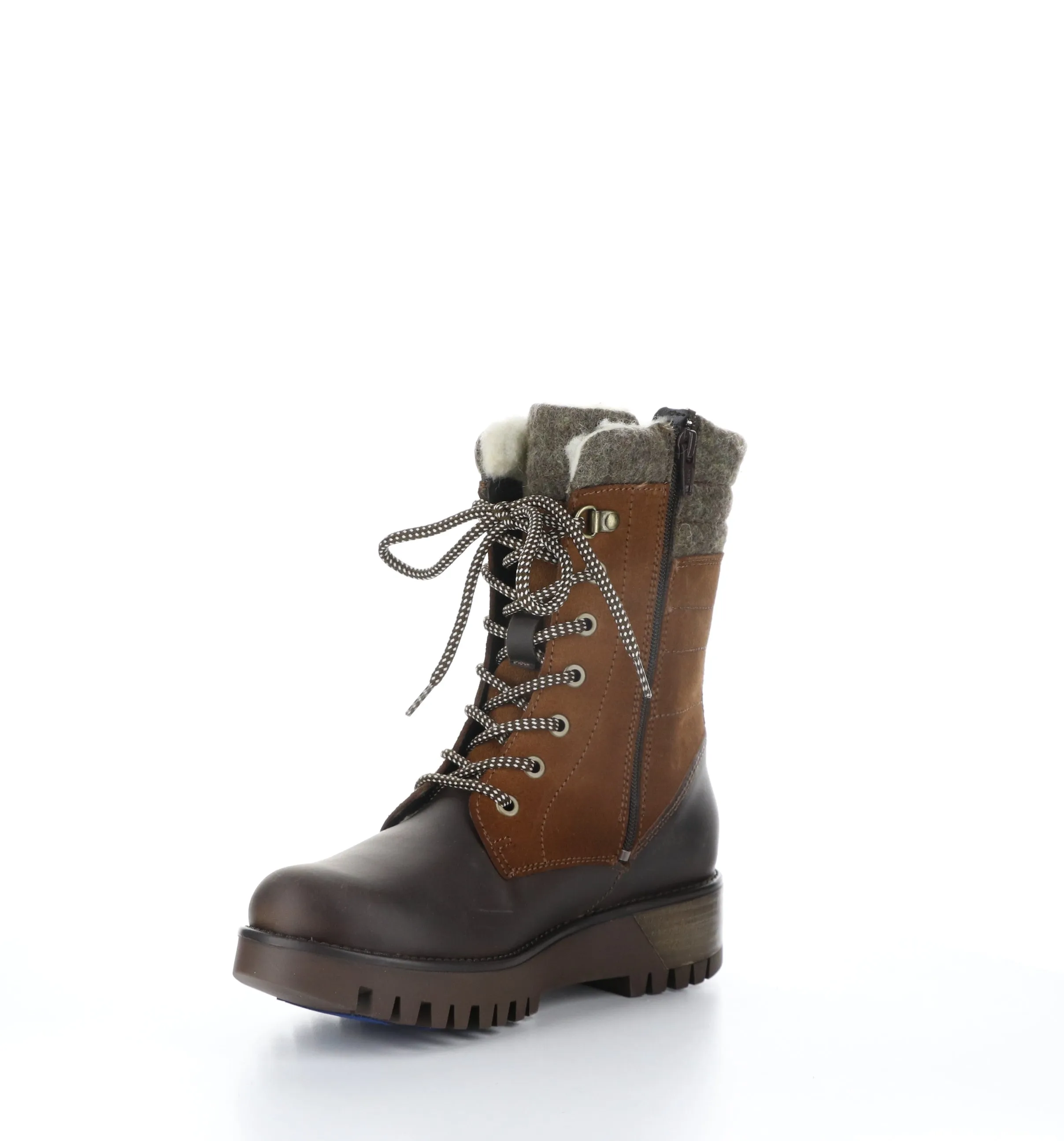 GALA PRIMA Dk Brown/Brandy/Brn Zip Up Boots