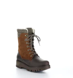 GALA PRIMA Dk Brown/Brandy/Brn Zip Up Boots