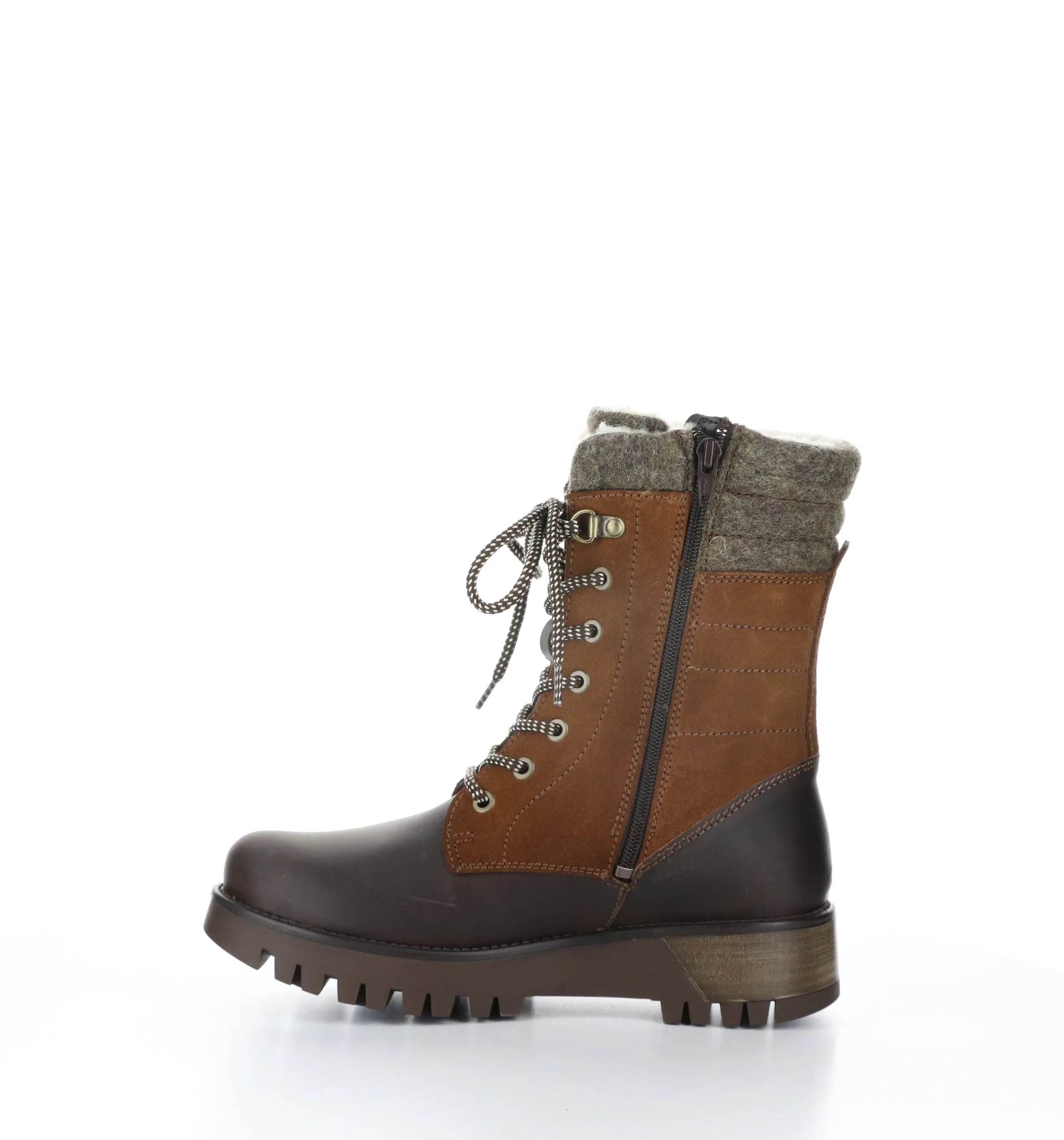 GALA PRIMA Dk Brown/Brandy/Brn Zip Up Boots