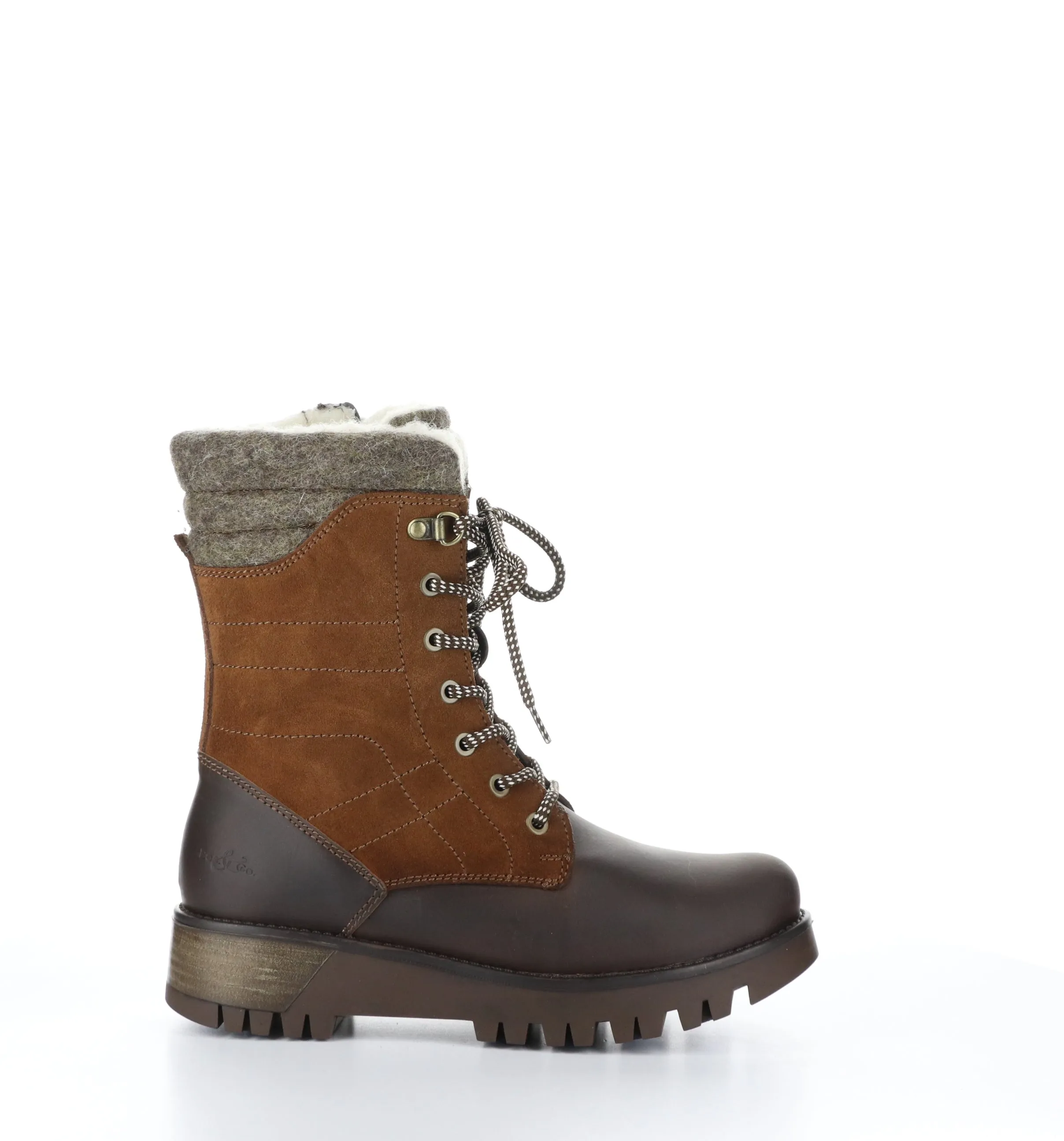 GALA PRIMA Dk Brown/Brandy/Brn Zip Up Boots