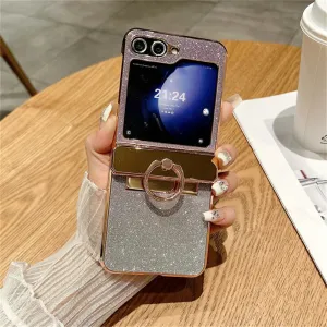 Gradient Glitter Diamond Samsung Z Flip Ring Holder Case