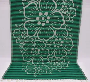 Green Hibiscus Flowers 100% Cotton Towel