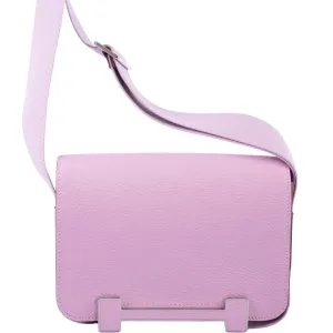 Hermès Geta Bag Mauve Sylvestre Mysore Goatskin with Palladium Hardware