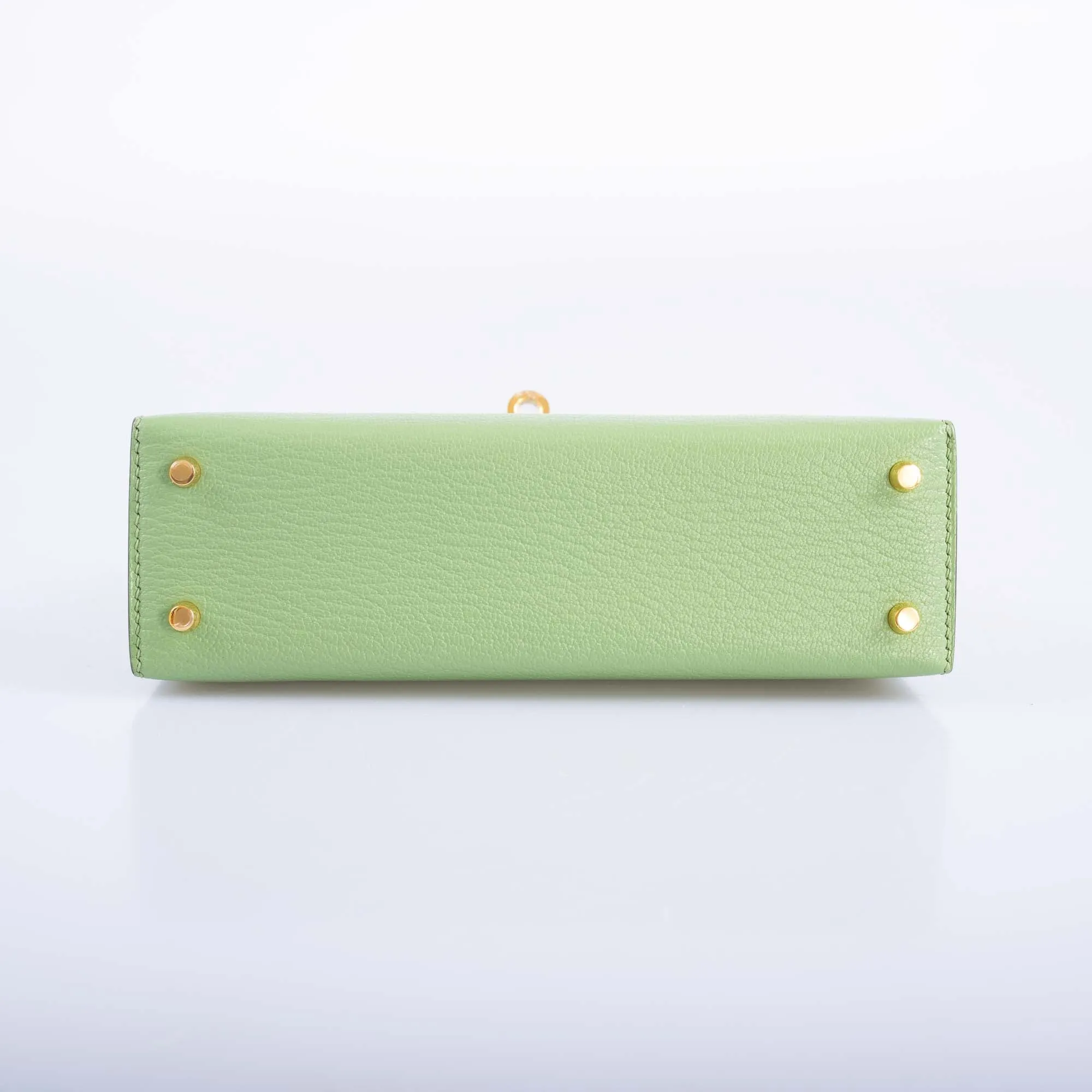 Hermès Mini Kelly II 20 Vert Criquet Chèvre Mysore Gold Hardware
