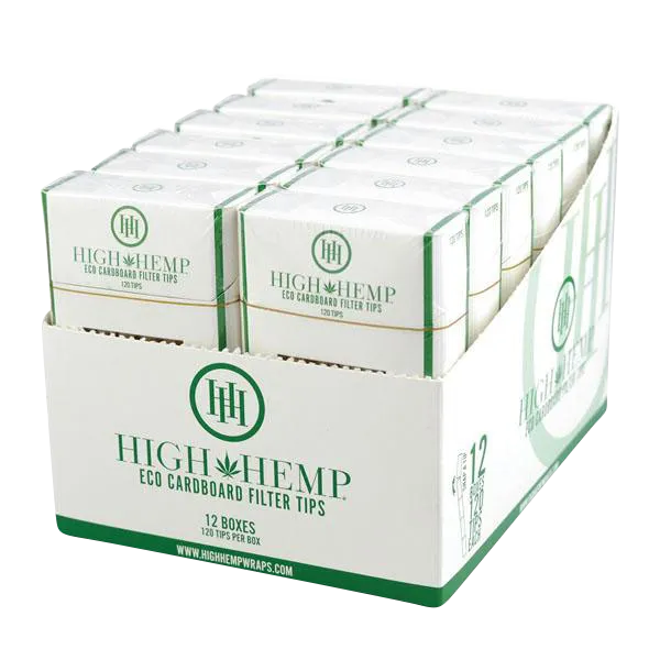 High Hemp Eco Cardboard Filter Tips - 12 Pack Bulk