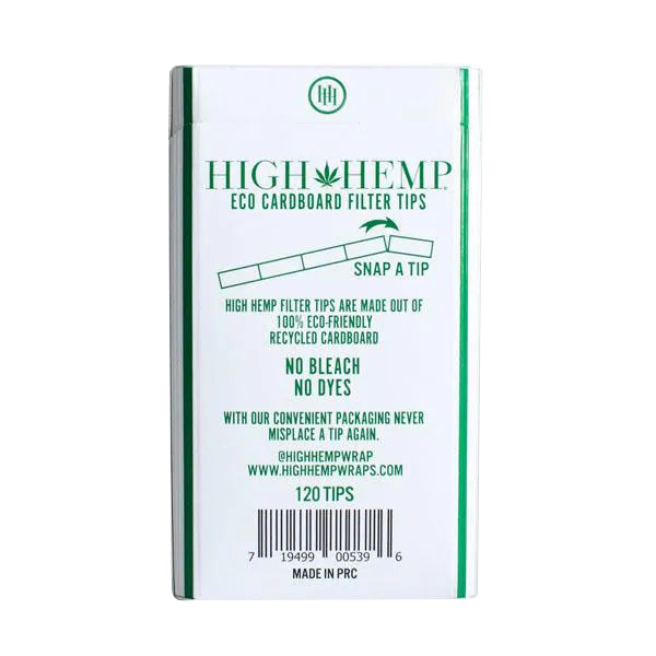 High Hemp Eco Cardboard Filter Tips - 12 Pack Bulk