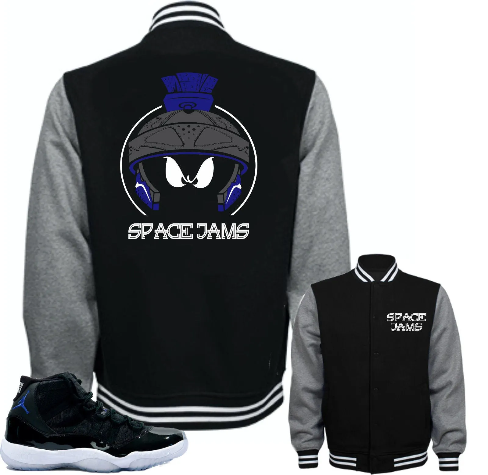Jacket to match Air Jordan Retro 11 Space Jam sneakers "Marvin XI" Black Jacket
