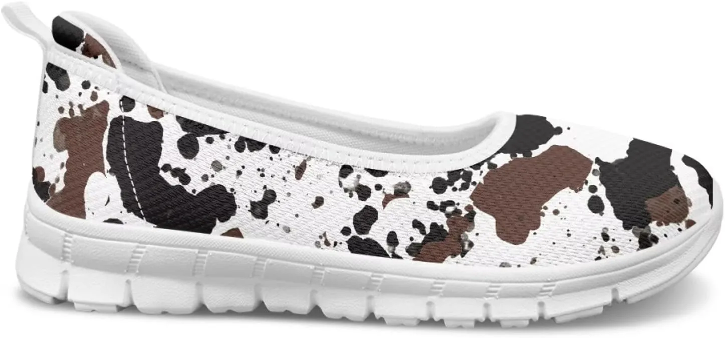 Leopard Women's Slip Ons Flat Loafers Non-Slip Walking Shoes Soft Orthotic Nurse Working Step in Slippers