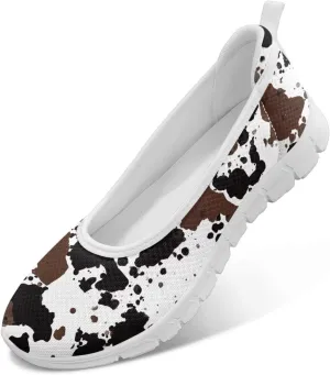 Leopard Women's Slip Ons Flat Loafers Non-Slip Walking Shoes Soft Orthotic Nurse Working Step in Slippers