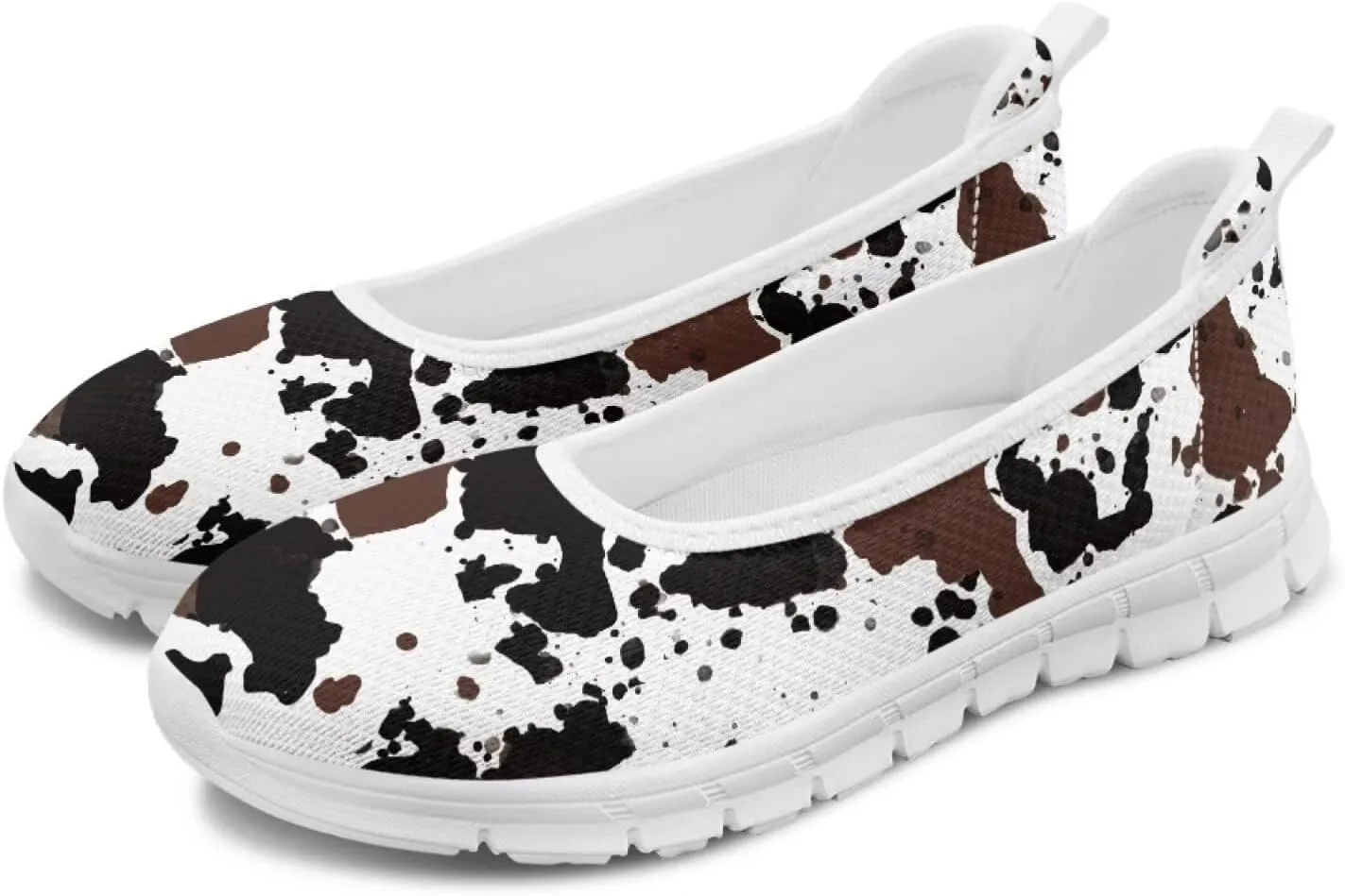 Leopard Women's Slip Ons Flat Loafers Non-Slip Walking Shoes Soft Orthotic Nurse Working Step in Slippers