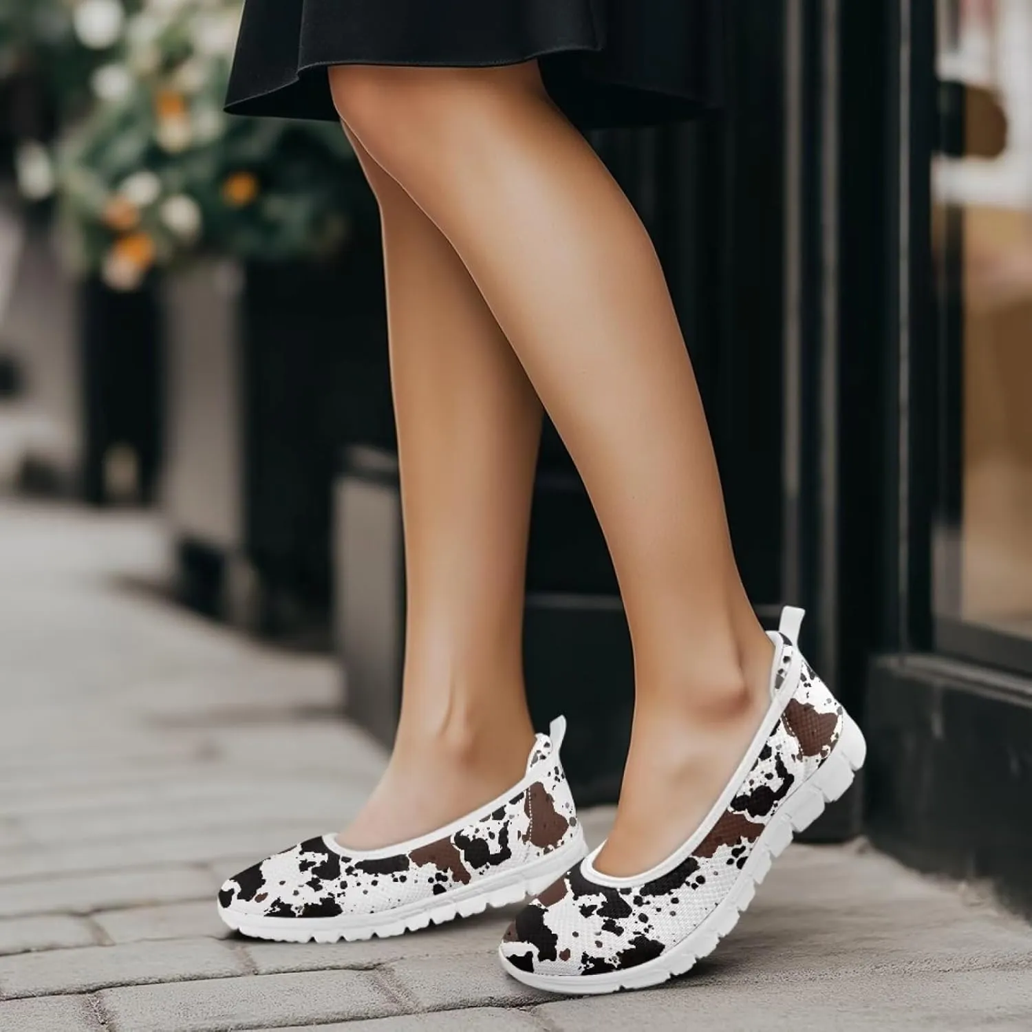 Leopard Women's Slip Ons Flat Loafers Non-Slip Walking Shoes Soft Orthotic Nurse Working Step in Slippers