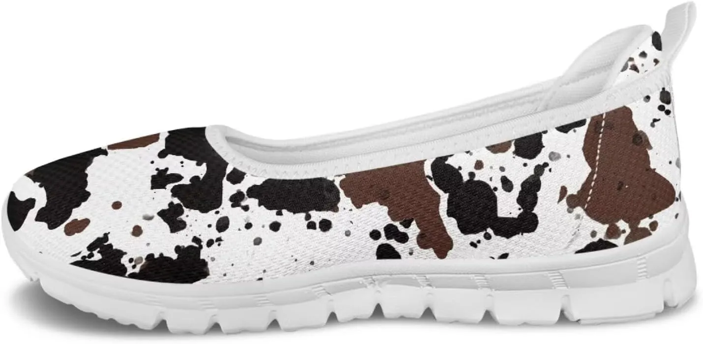 Leopard Women's Slip Ons Flat Loafers Non-Slip Walking Shoes Soft Orthotic Nurse Working Step in Slippers