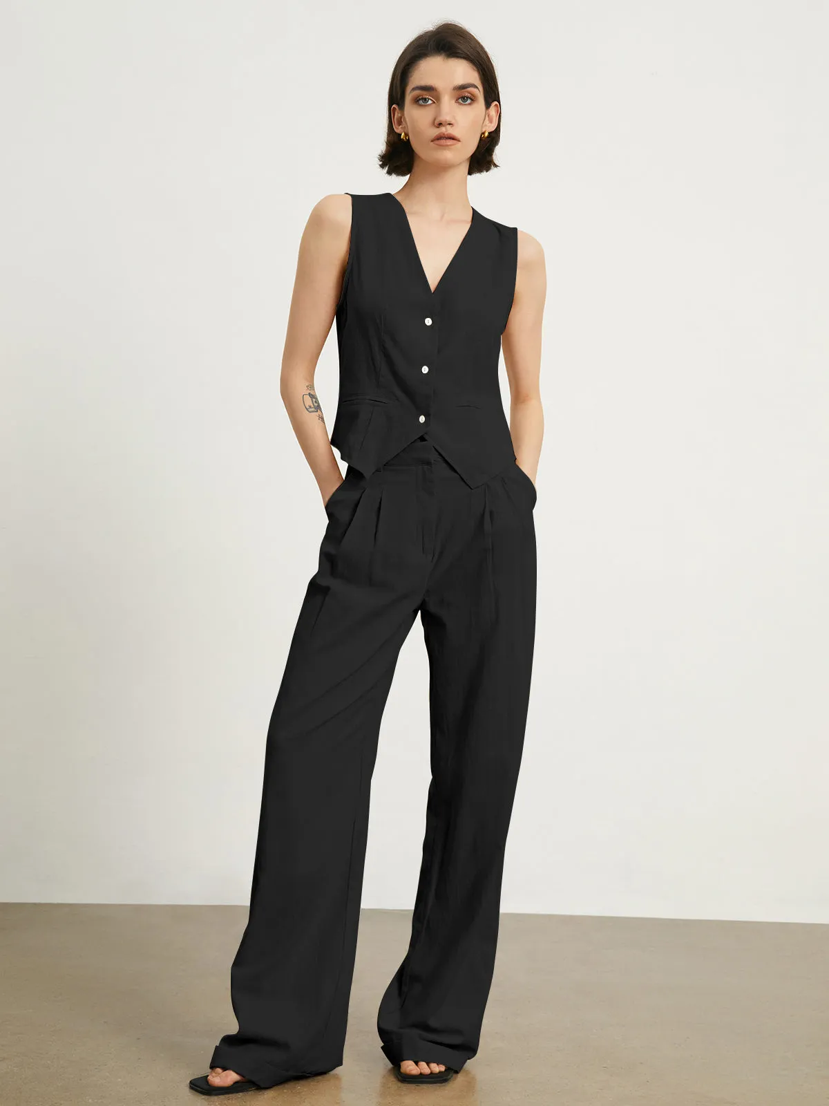 Lira Relaxed Fit Linen Pants Set