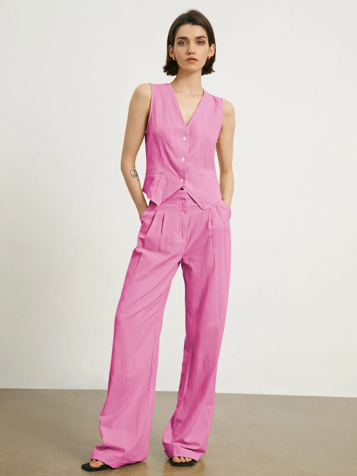 Lira Relaxed Fit Linen Pants Set
