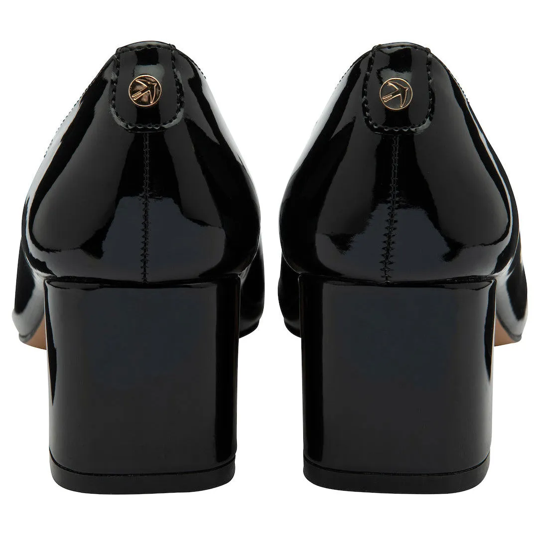 Lotus Aubrey Ladies Black Patent Slip On Heels