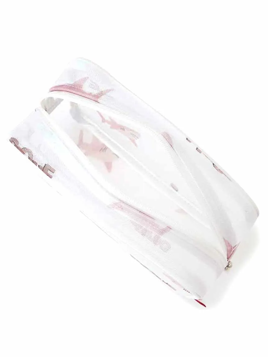 Mesh Shark Pattern Square Pouch Bag