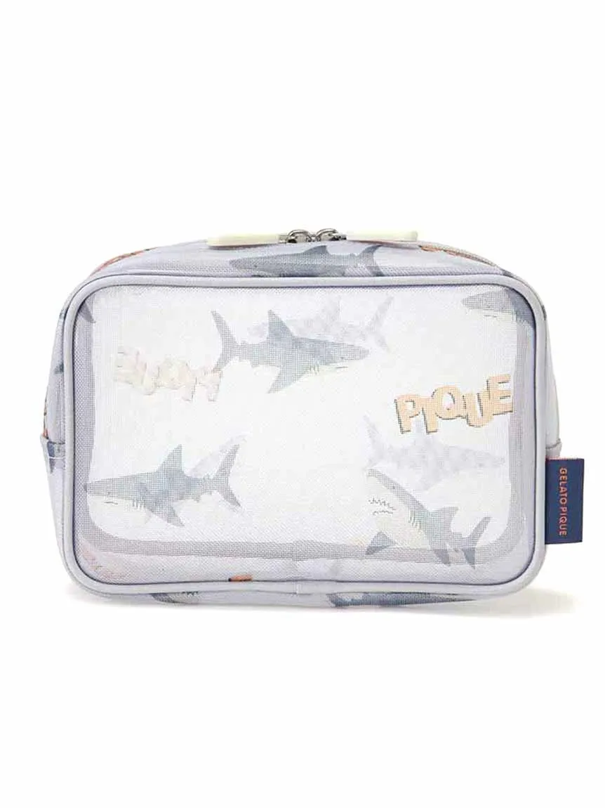 Mesh Shark Pattern Square Pouch Bag