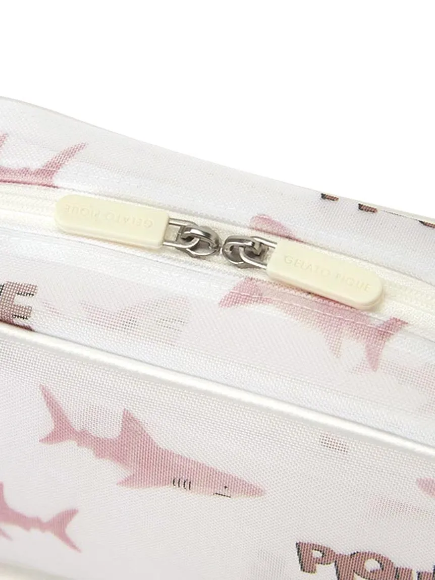Mesh Shark Pattern Square Pouch Bag