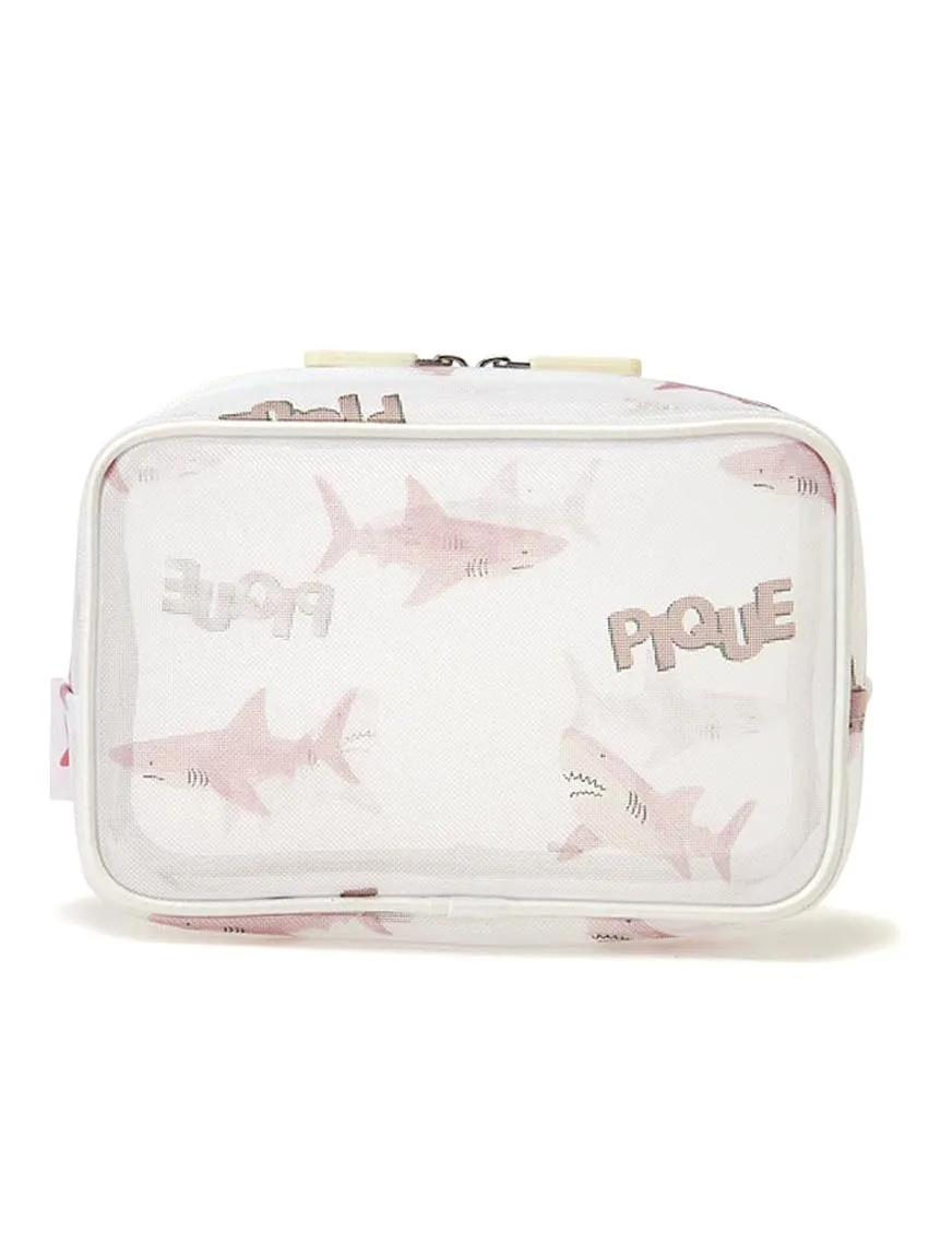 Mesh Shark Pattern Square Pouch Bag