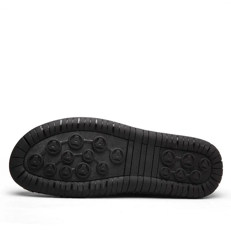 Mostelo™—Men Hand Stitching Zipper Slip-ons Leather Loafers