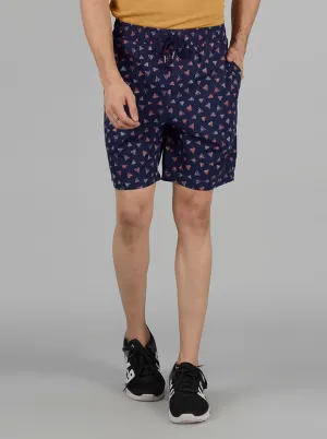 Navy Blue Printed Regular Fit Boxer Shorts | JadeBlue