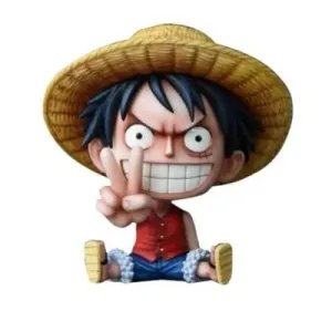 One Piece Straw Hat Luffy Anime Sitting Figurine | Anime Merchandise in India [PVC]