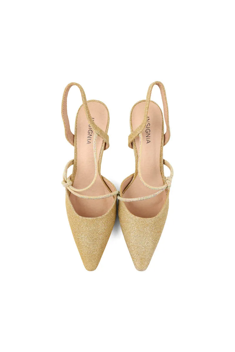 Party Wear Sling Back I47208-Golden