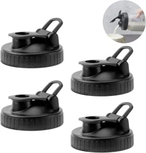 Pour Spout Lids for Ball Wide Mouth Mason Jars, Airtight Canning Jar Flip Cap Top Lid for Drinking, Salad, Dressing Pouring, Leak-Proof, Pack of 4