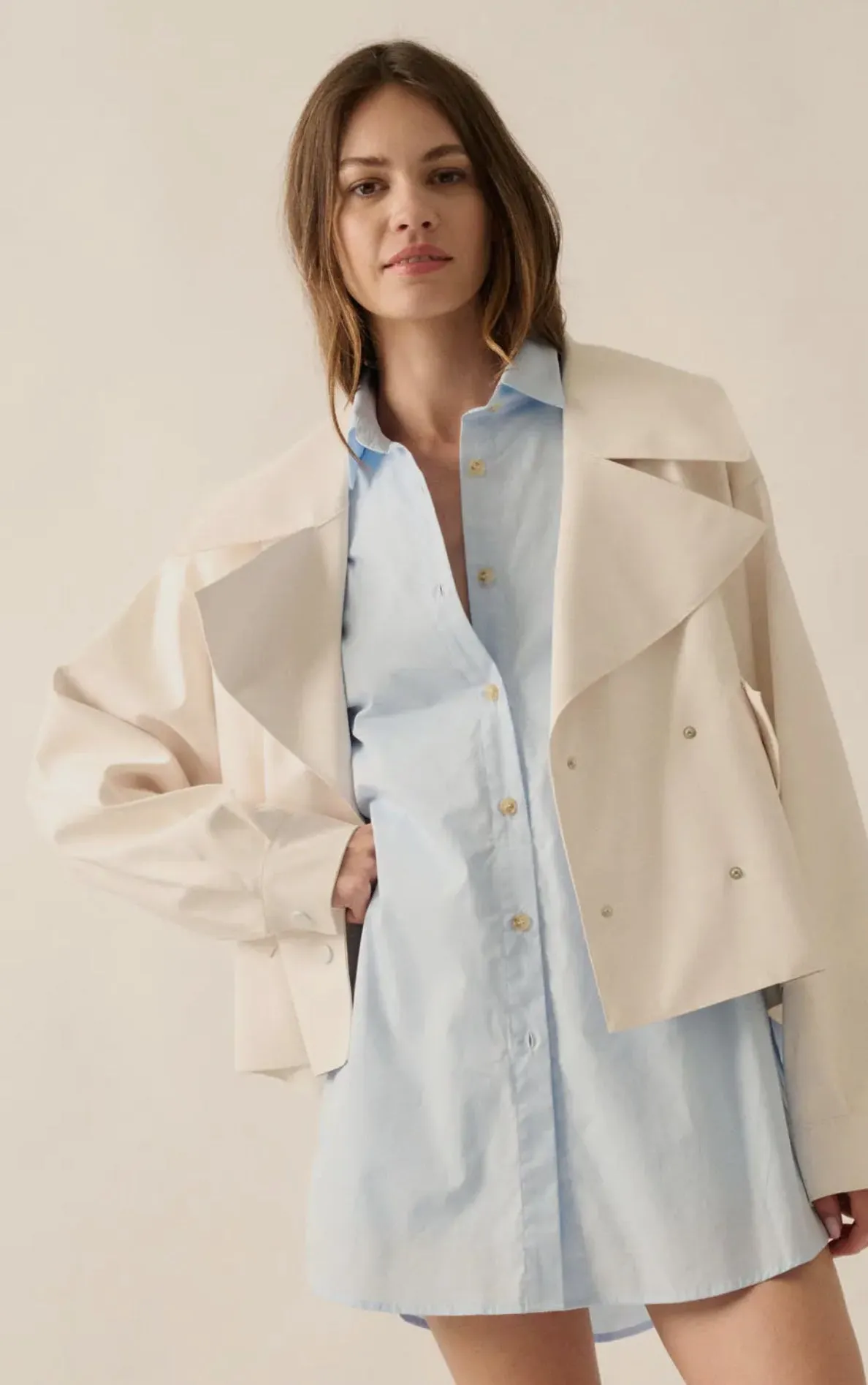 Quattro Blue Tie Waist Shirtdress / Romper