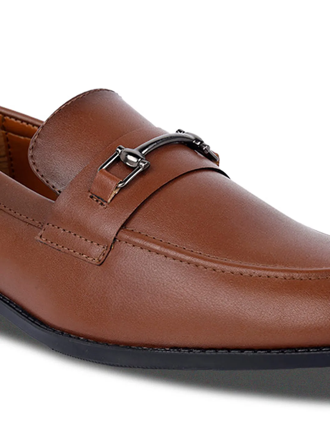 Russet Tan Shoes Slipon Style Comfortable Moccasins with Buckle
