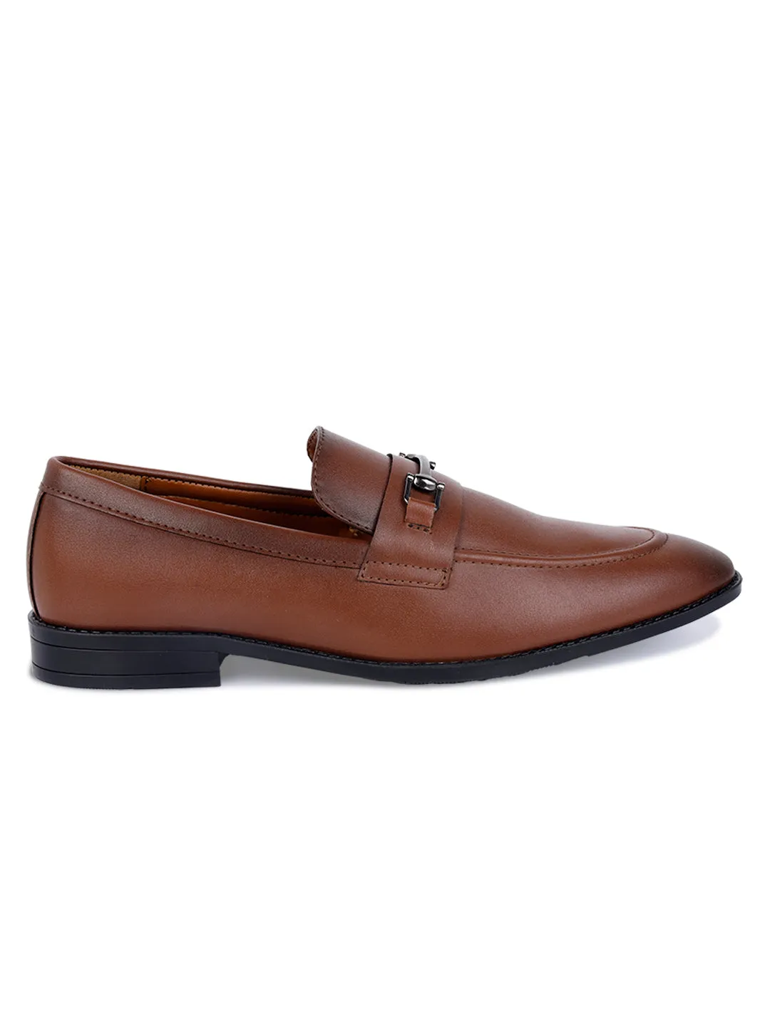 Russet Tan Shoes Slipon Style Comfortable Moccasins with Buckle