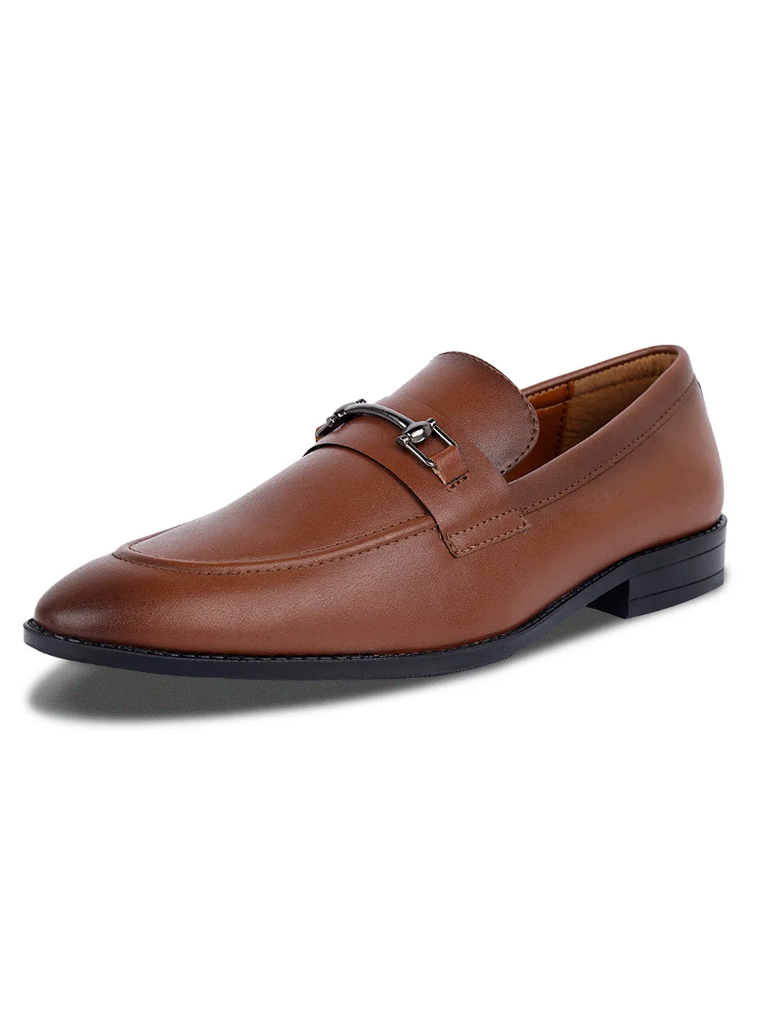 Russet Tan Shoes Slipon Style Comfortable Moccasins with Buckle