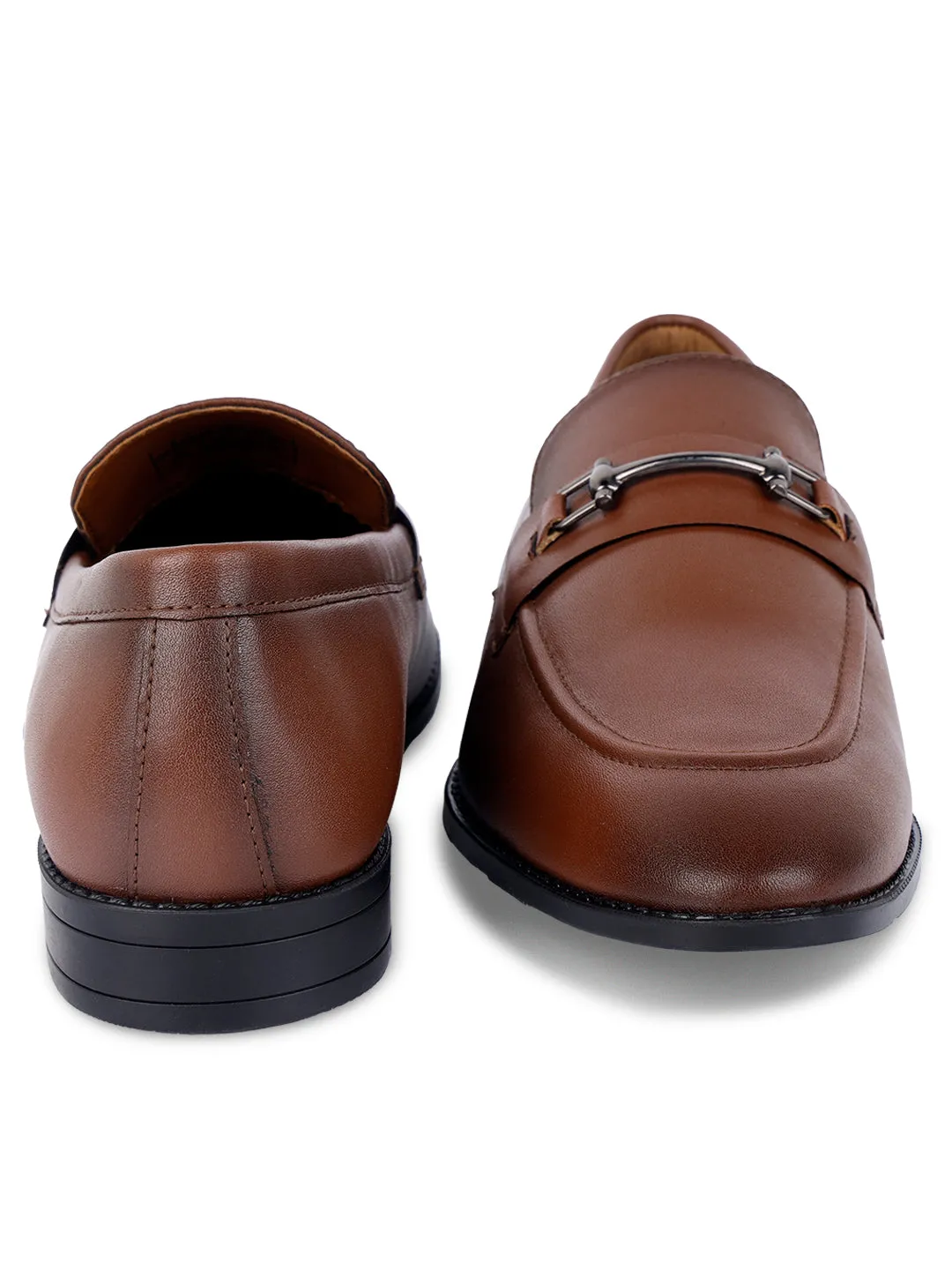 Russet Tan Shoes Slipon Style Comfortable Moccasins with Buckle