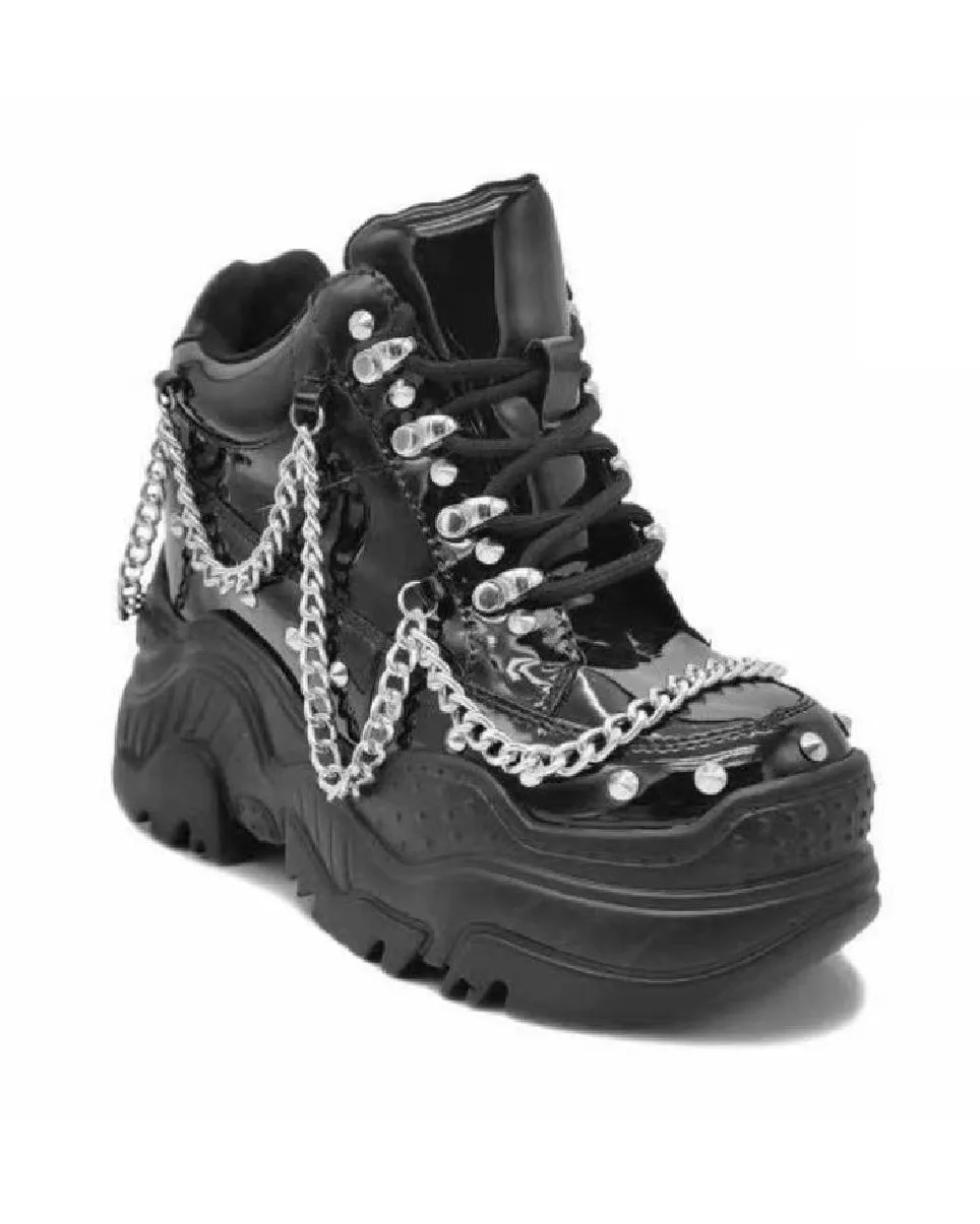 Shiny Black Space Candy Chain Sneakers