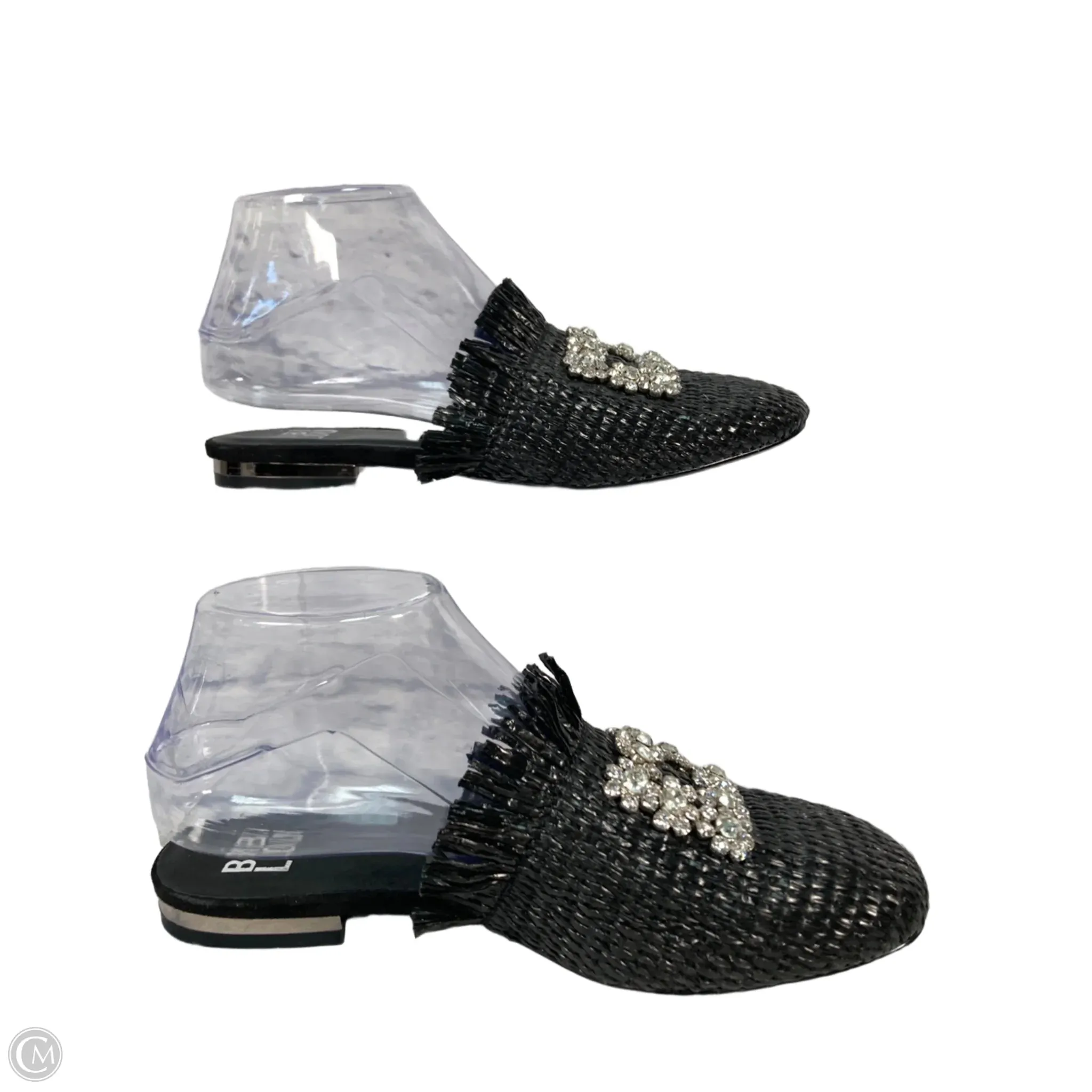 Shoes Flats By Clothes Mentor In Black & Silver, Size: 6.5