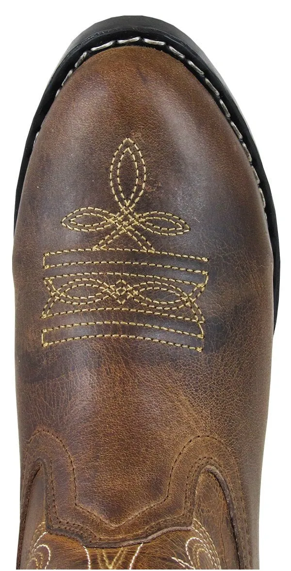 Smoky Mountain Boots Children Girls Annie Brown Waxed Leather Western 13.5 D