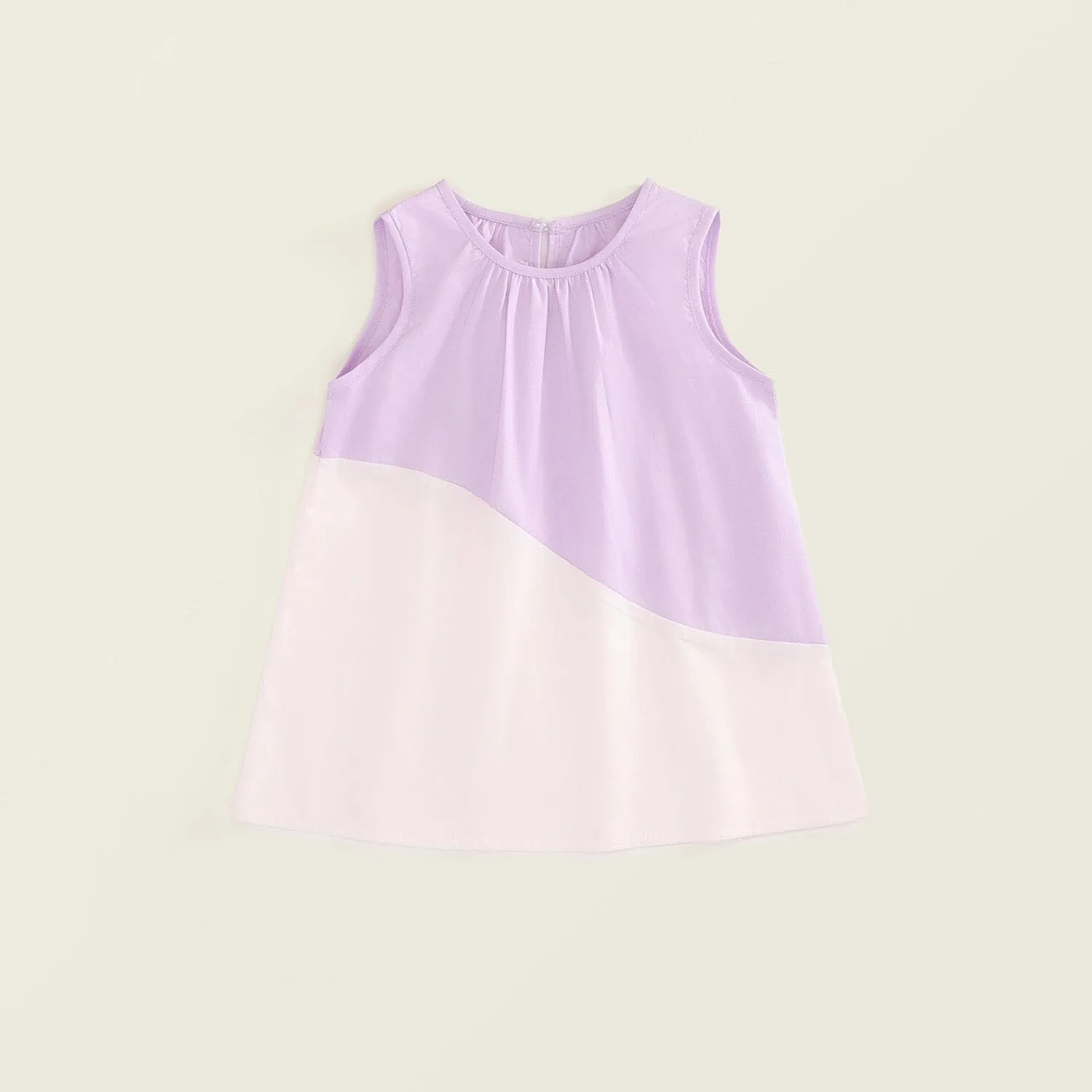 Tonal Color Block A-Line Sleeveless Dress