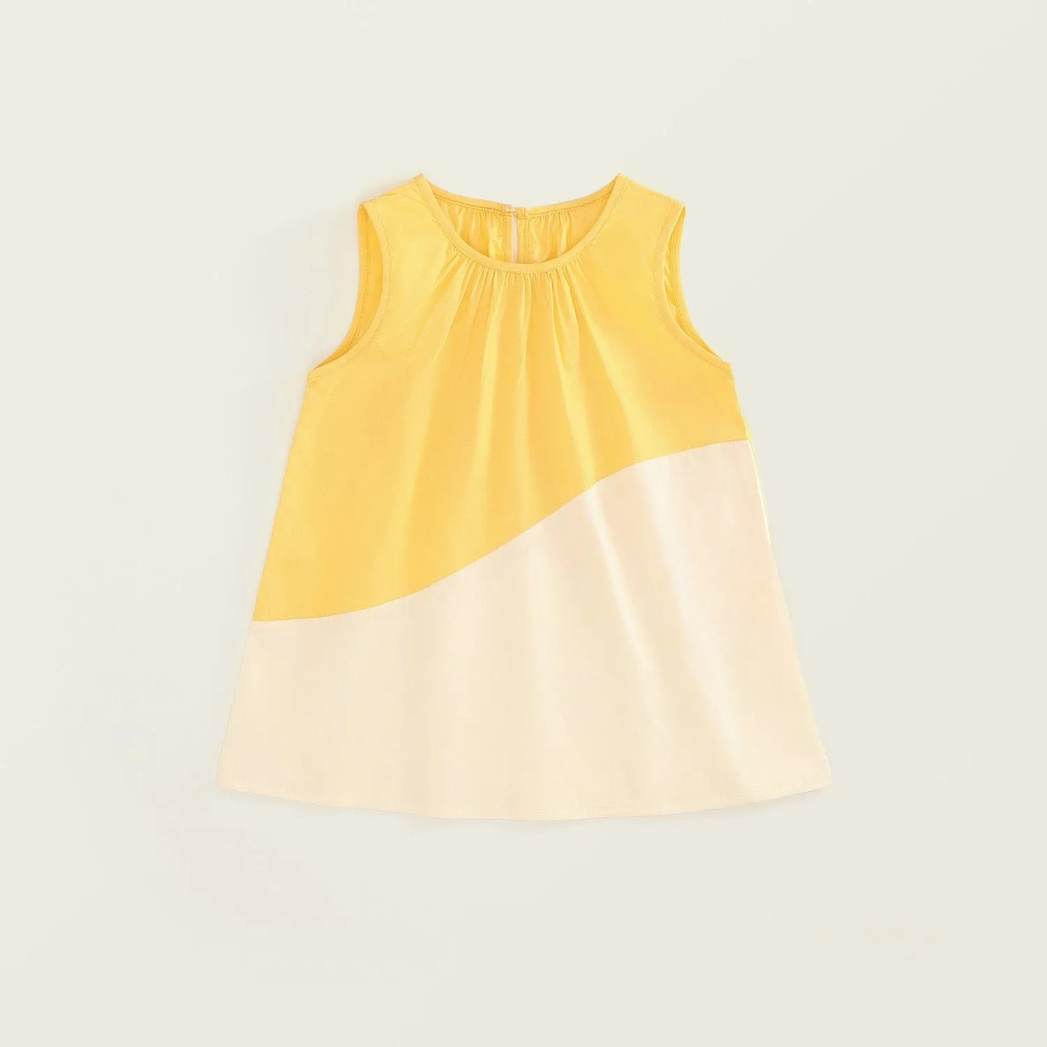 Tonal Color Block A-Line Sleeveless Dress