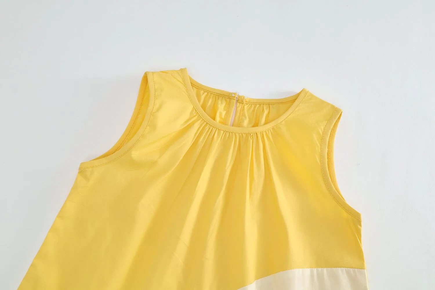 Tonal Color Block A-Line Sleeveless Dress