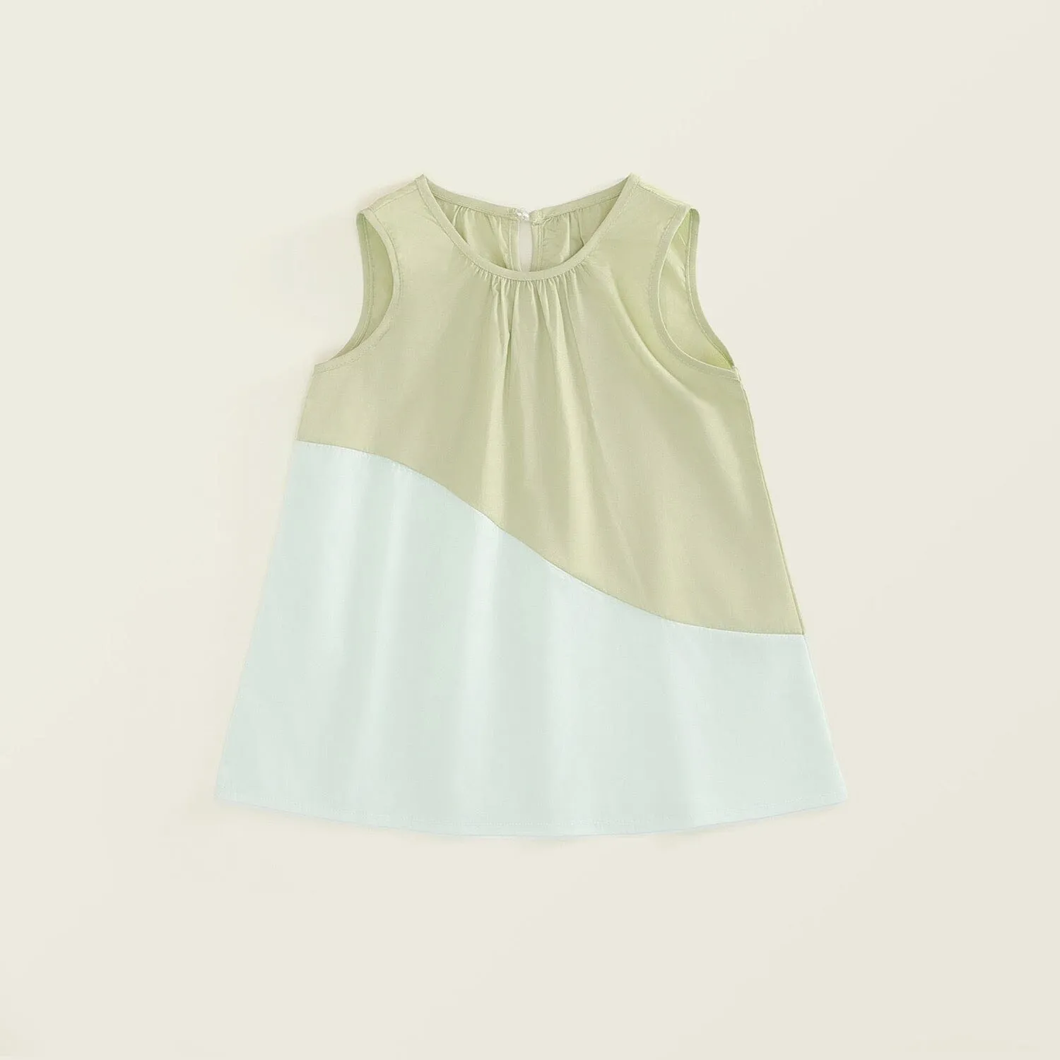 Tonal Color Block A-Line Sleeveless Dress