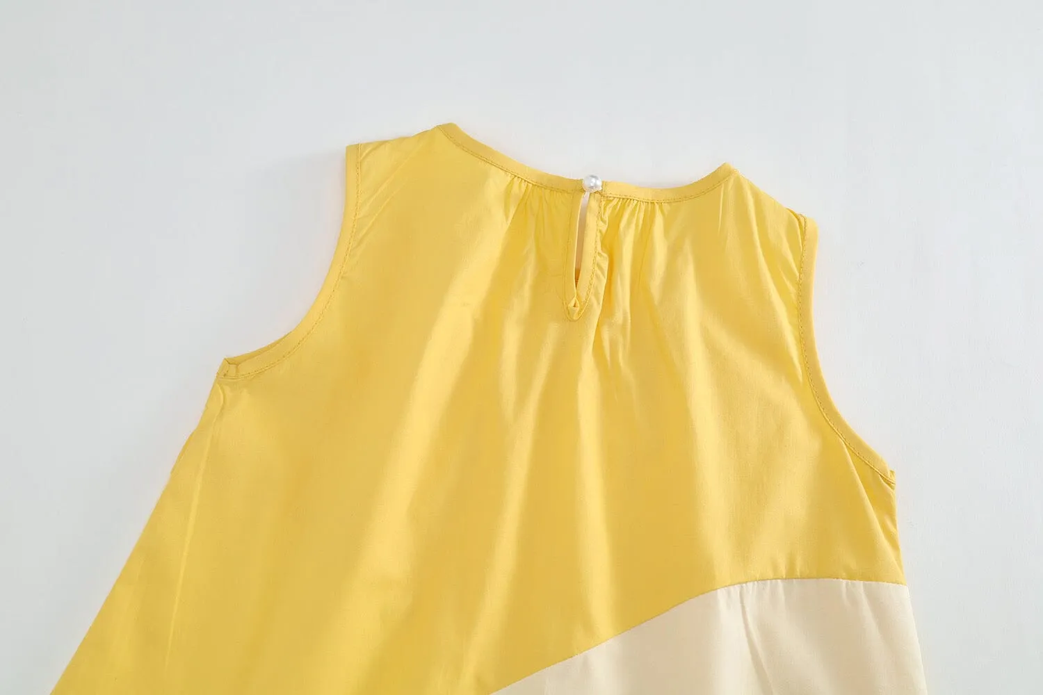 Tonal Color Block A-Line Sleeveless Dress